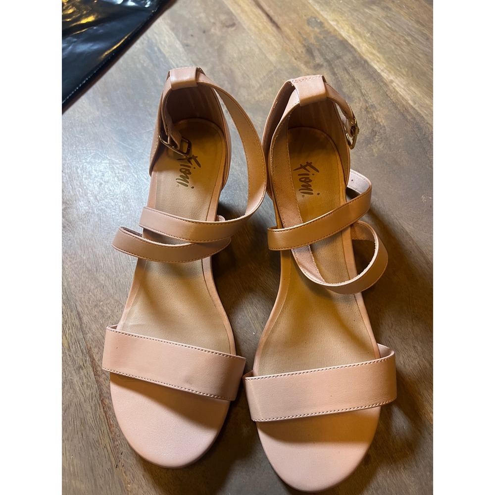 Fioni Womens Wedge Sandals Multi-Strap Blush Pink Size 8